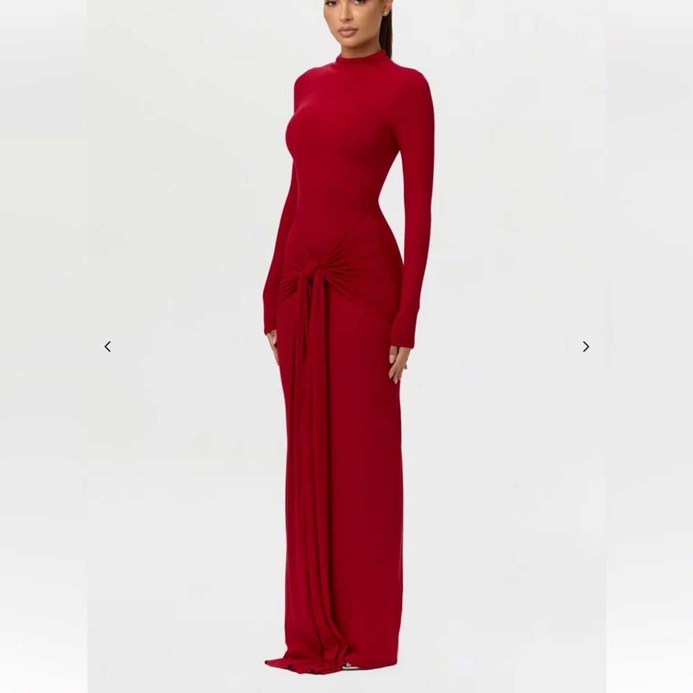 Naked Wardrobe Sculpted Draped Tie Dress - Picture 2 of 5